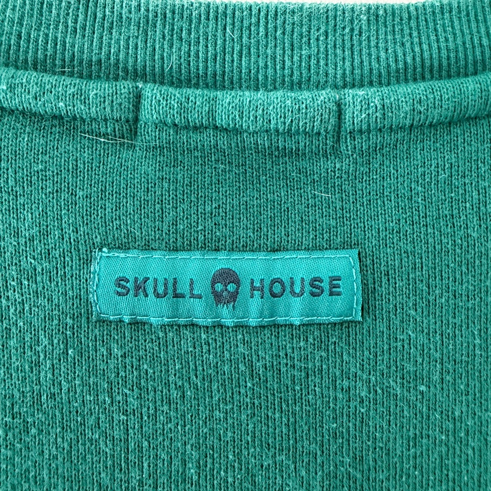 Skull House Teal Knit Sweater - Picture 3 of 5